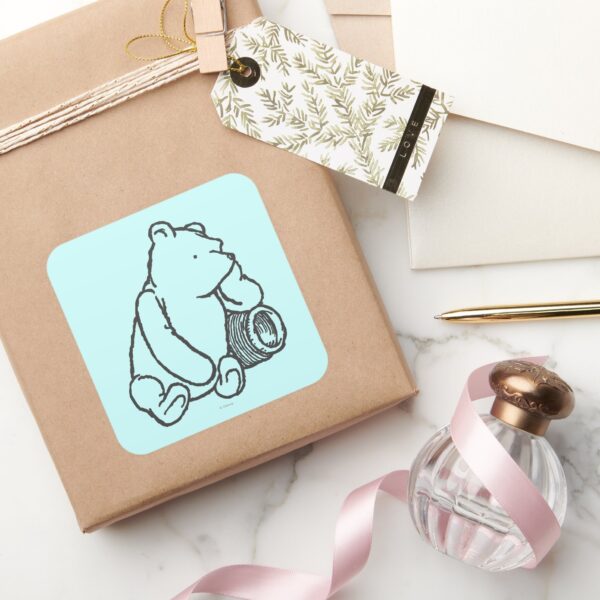 Sketch_Winnie_the_Pooh_2_Square_Sticker_5 Sketch Winnie The Pooh 2 Square Sticker