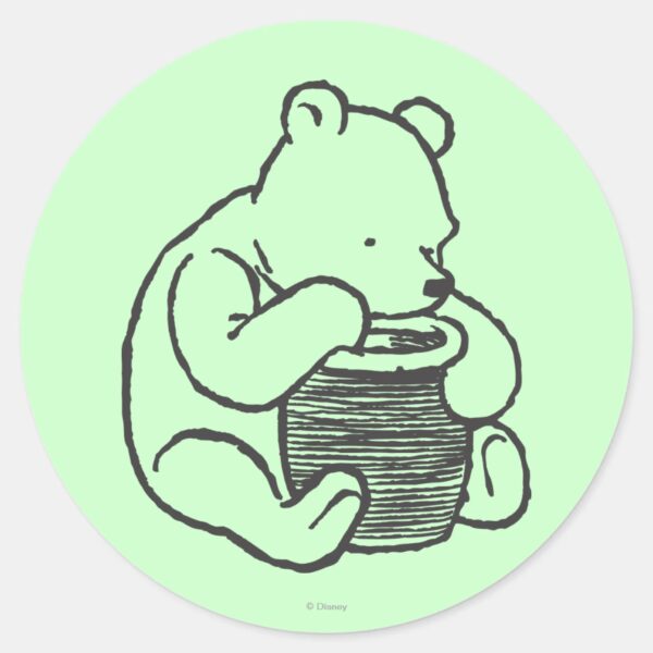 Sketch Winnie The Pooh 3 Classic Round Sticker