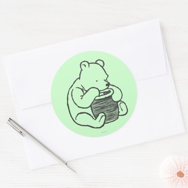 Sketch Winnie The Pooh 3 Classic Round Sticker