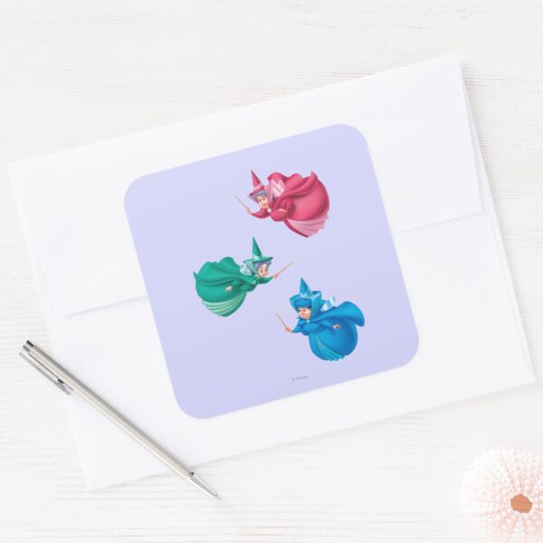 Sleeping_Beauty_Fairies_Square_Sticker_3 Sleeping Beauty Fairies Square Sticker