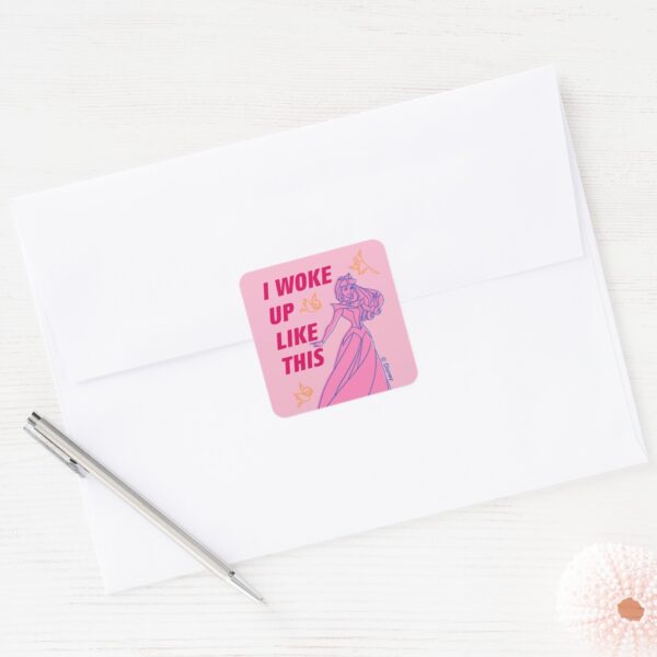 Sleeping Beauty I Woke Up Like This Square Sticker