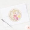 Sleeping_Beauty___Floral_Gold_Confetti_Classic_Round_Sticker_4 Sleeping Beauty Floral Gold Confetti Classic Round Sticker