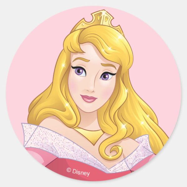 Sleeping_Beauty___Princesses_Rule!_Classic_Round_Sticker_1 Sleeping Beauty Princesses Rule Classic Round Sticker