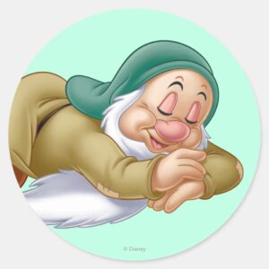 Sleepy Classic Round Sticker