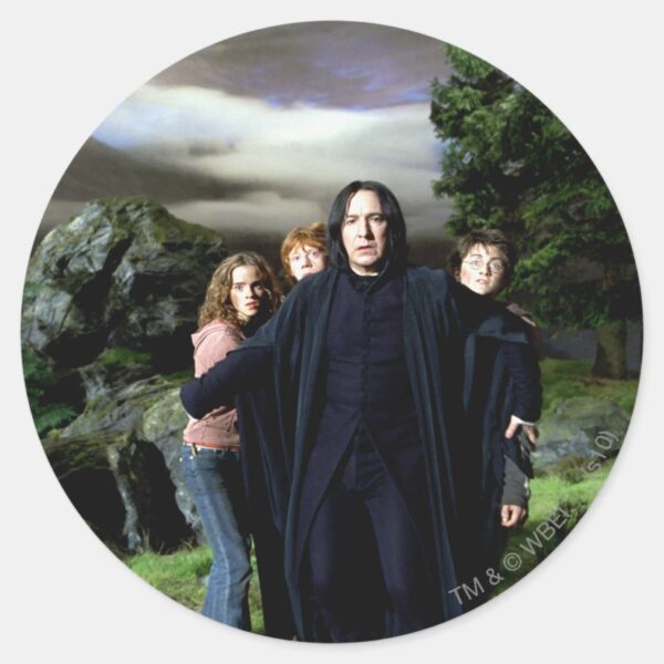 Snape_Hermoine_Ron_Harry_Classic_Round_Sticker_1 Snape Hermoine Ron Harry Classic Round Sticker