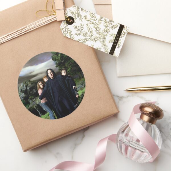 Snape_Hermoine_Ron_Harry_Classic_Round_Sticker_5 Snape Hermoine Ron Harry Classic Round Sticker