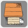 Snoopy_Halloween_Spider_Web_Doghouse_Square_Sticker_1 Snoopy Halloween Spider Web Doghouse Square Sticker