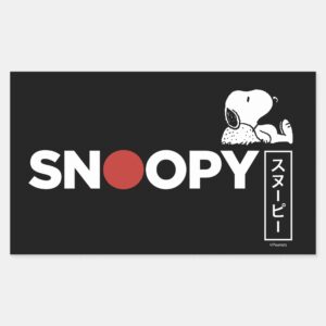 Snoopy_Japanese_Typography_Graphic_Rectangular_Sticker_1 Snoopy Japanese Typography Graphic Rectangular Sticker