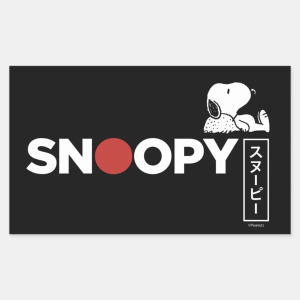 Snoopy_Japanese_Typography_Graphic_Rectangular_Sticker_1 Snoopy Japanese Typography Graphic Rectangular Sticker