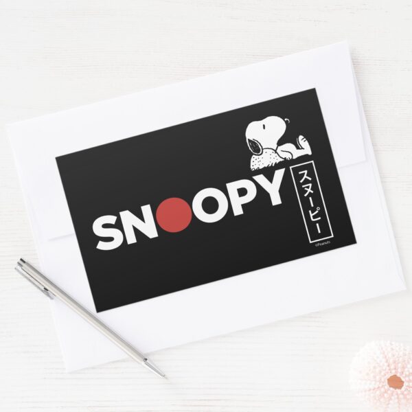 Snoopy_Japanese_Typography_Graphic_Rectangular_Sticker_3 Snoopy Japanese Typography Graphic Rectangular Sticker