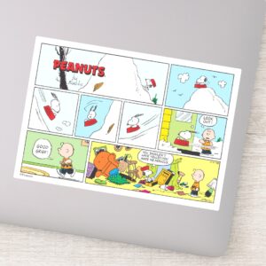 Snoopy Sled Riding Food Dish Sticker