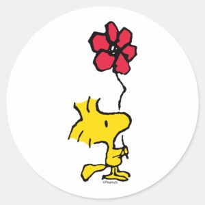 Snoopy So Sweet Flower Classic Round Sticker
