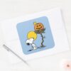 Snoopy_&_Woodstock_Nest_With_Jack_O'_Lantern_Square_Sticker_3 Snoopy Woodstock Nest With Jack O Lantern Square Sticker