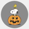Snoopy_&_Woodstock_Pumpkin_Classic_Round_Sticker_1 Snoopy Woodstock Pumpkin Classic Round Sticker