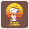 Snoopy___Beagle_Scout_-_Happy_Camper_Square_Sticker_1 Snoopy Beagle Scout Happy Camper Square Sticker