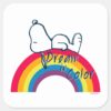 Snoopy___Dream_in_Color_Rainbow_Square_Sticker_1 Snoopy Dream In Color Rainbow Square Sticker
