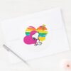 Snoopy_and_Woodstock___Rainbow_Hearts_Classic_Round_Sticker_3 Snoopy And Woodstock Rainbow Hearts Classic Round Sticker