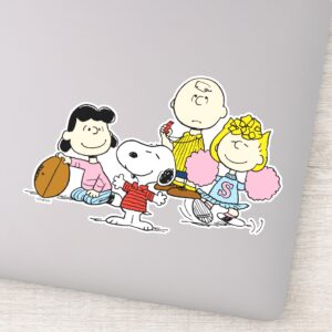 Snoopy And The Gang Play Football Sticker