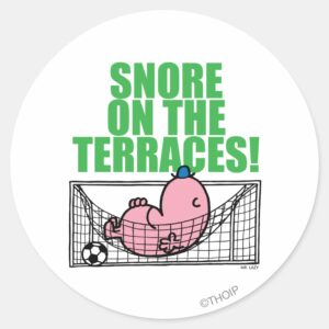 Snore On The Terraces Classic Round Sticker