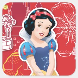 Snow White Cheerful And Caring Square Sticker