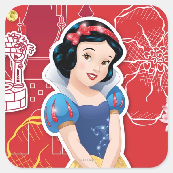 Snow_White_-_Cheerful_and_Caring_Square_Sticker_1 Snow White Cheerful And Caring Square Sticker