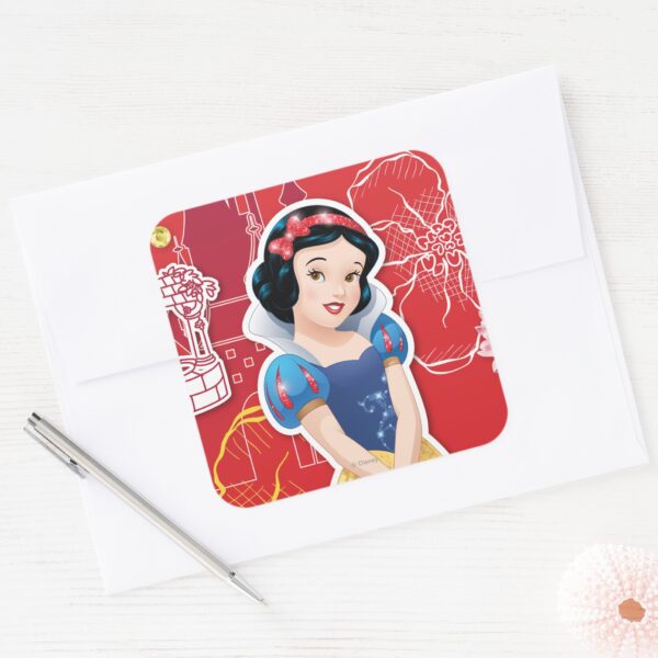 Snow_White_-_Cheerful_and_Caring_Square_Sticker_3 Snow White Cheerful And Caring Square Sticker