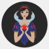 Snow White Stylized Character Badge Classic Round Sticker