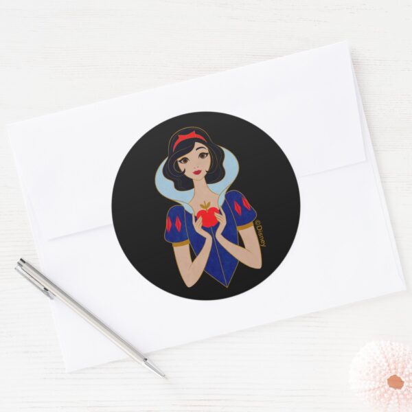 Snow White Stylized Character Badge Classic Round Sticker