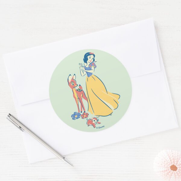 Snow_White_&_Dopey_with_Friends_Classic_Round_Sticker_3 Snow White Dopey With Friends Classic Round Sticker