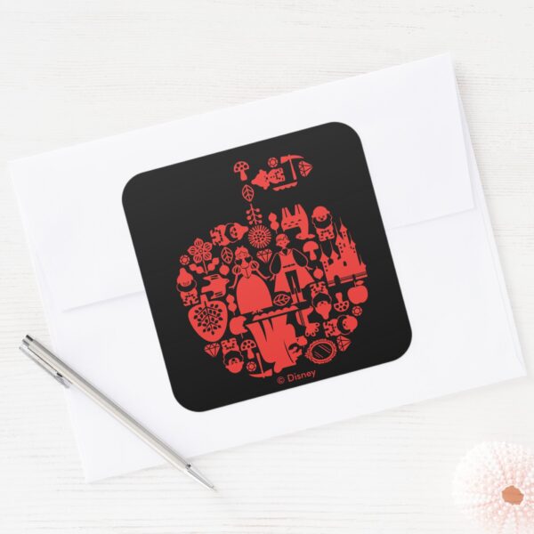 Snow_White_&_Friends_Apple_Square_Sticker_3 Snow White Friends Apple Square Sticker