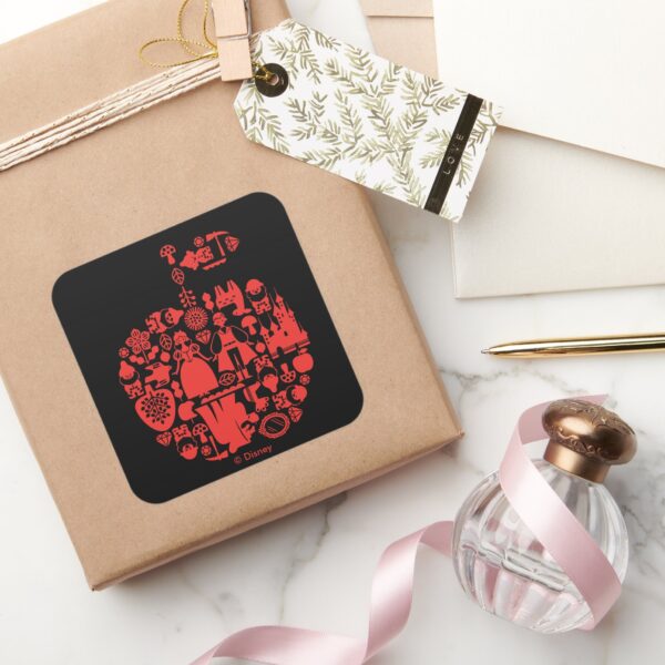 Snow_White_&_Friends_Apple_Square_Sticker_5 Snow White Friends Apple Square Sticker