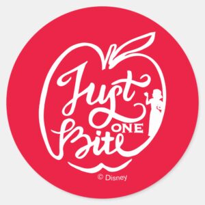 Snow_White___Just_One_Bite_-_White_Classic_Round_Sticker_1 Snow White Just One Bite White Classic Round Sticker