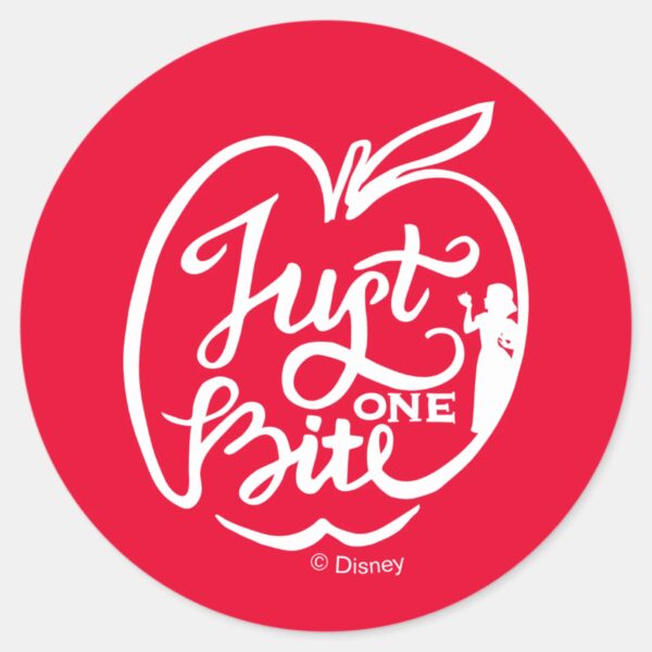 Snow_White___Just_One_Bite_-_White_Classic_Round_Sticker_1 Snow White Just One Bite White Classic Round Sticker