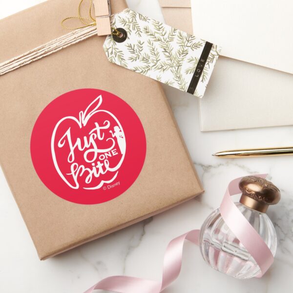 Snow_White___Just_One_Bite_-_White_Classic_Round_Sticker_5 Snow White Just One Bite White Classic Round Sticker