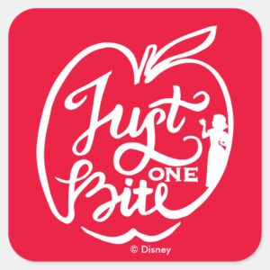 Snow_White___Just_One_Bite_-_White_Square_Sticker_1 Snow White Just One Bite White Square Sticker