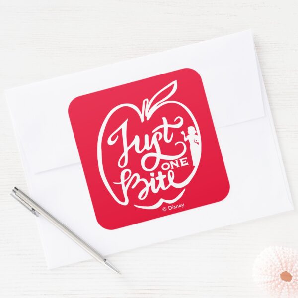 Snow_White___Just_One_Bite_-_White_Square_Sticker_3 Snow White Just One Bite White Square Sticker