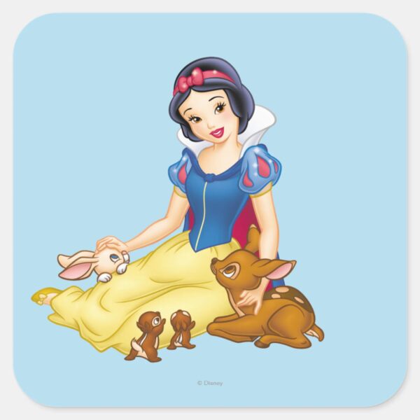 Snow_White_and_Animal_Friends_Square_Sticker_1 Snow White And Animal Friends Square Sticker