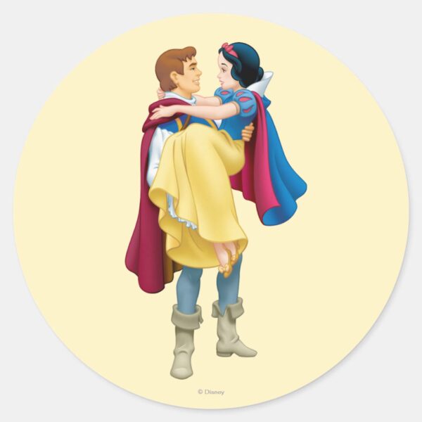Snow_White_and_Prince_Charming_Classic_Round_Sticker_1 Snow White And Prince Charming Classic Round Sticker