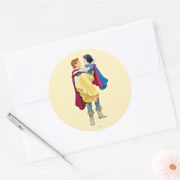 Snow_White_and_Prince_Charming_Classic_Round_Sticker_3 Snow White And Prince Charming Classic Round Sticker