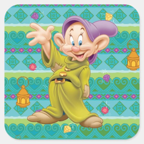 Snow_White's_Dopey_Square_Sticker_1 Snow Whites Dopey Square Sticker
