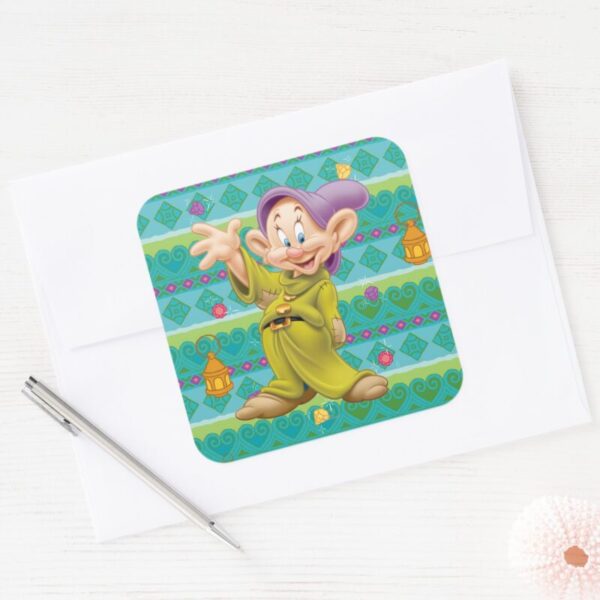 Snow_White's_Dopey_Square_Sticker_3 Snow Whites Dopey Square Sticker