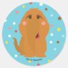 Snuffleupagus Blue Stars Dots Pattern Classic Round Sticker
