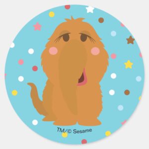 Snuffleupagus Blue Stars Dots Pattern Classic Round Sticker