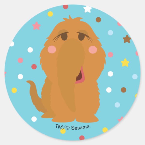 Snuffleupagus Blue Stars Dots Pattern Classic Round Sticker