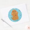 Snuffleupagus Blue Stars Dots Pattern Classic Round Sticker