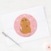 Snuffleupagus_Pink_Polka_Dot_Pattern_Classic_Round_Sticker_3 Snuffleupagus Pink Polka Dot Pattern Classic Round Sticker