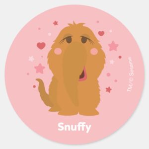 Snuffy Hearts Stars Graphic Classic Round Sticker