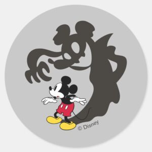 Spooky Halloween Mickey Mouse Classic Round Sticker