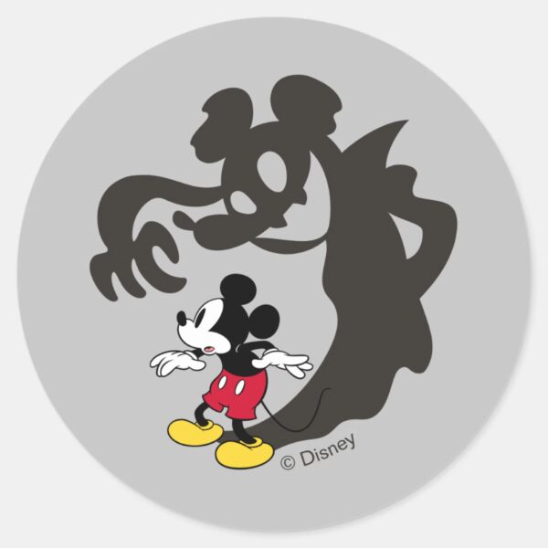 Spooky_Halloween_Mickey_Mouse_Classic_Round_Sticker_1 Spooky Halloween Mickey Mouse Classic Round Sticker
