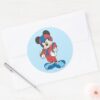 Sporty_Mickey___Football_Pose_Classic_Round_Sticker_3 Sporty Mickey Football Pose Classic Round Sticker